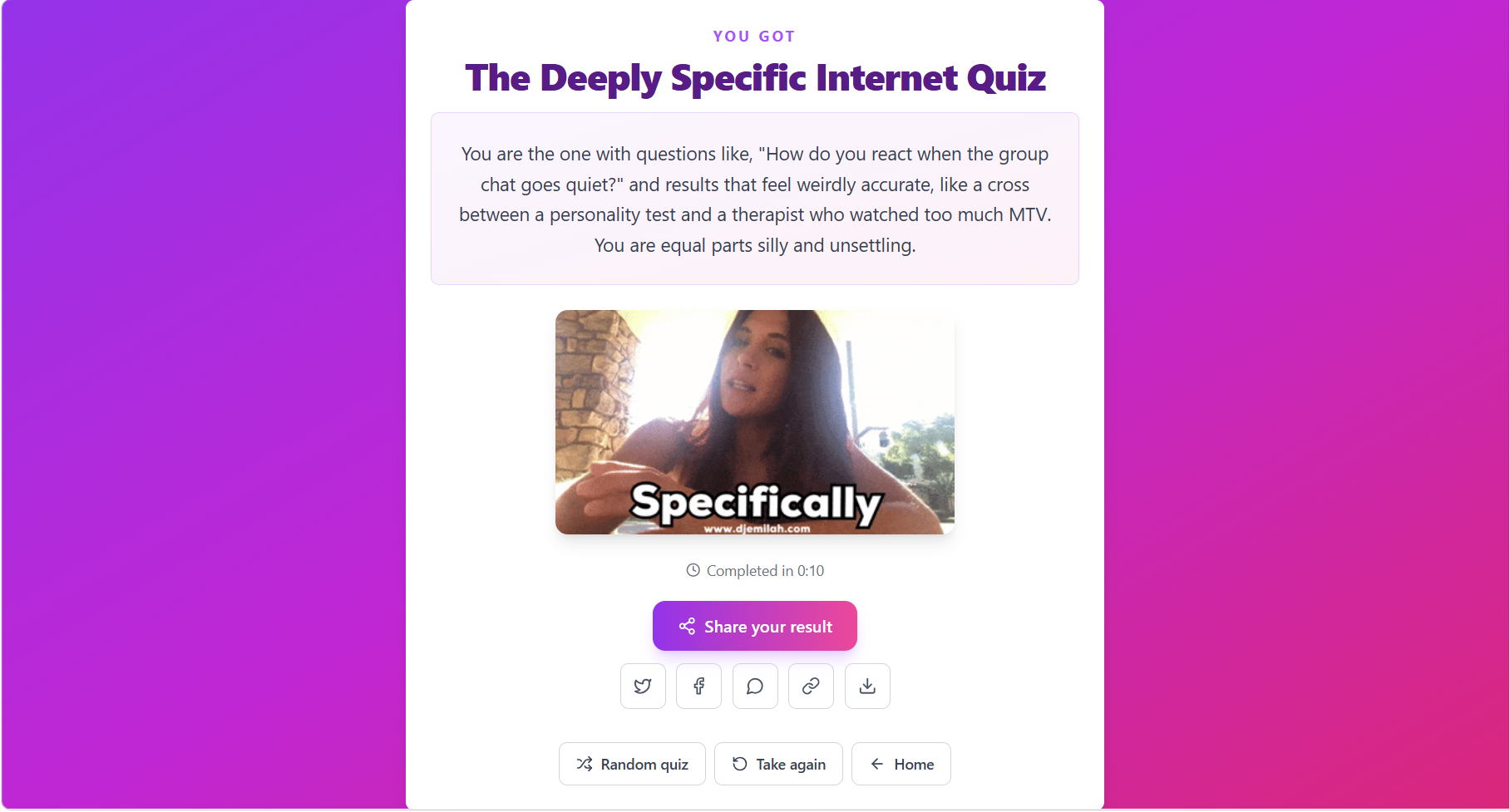 Screenshot of Quizzical
